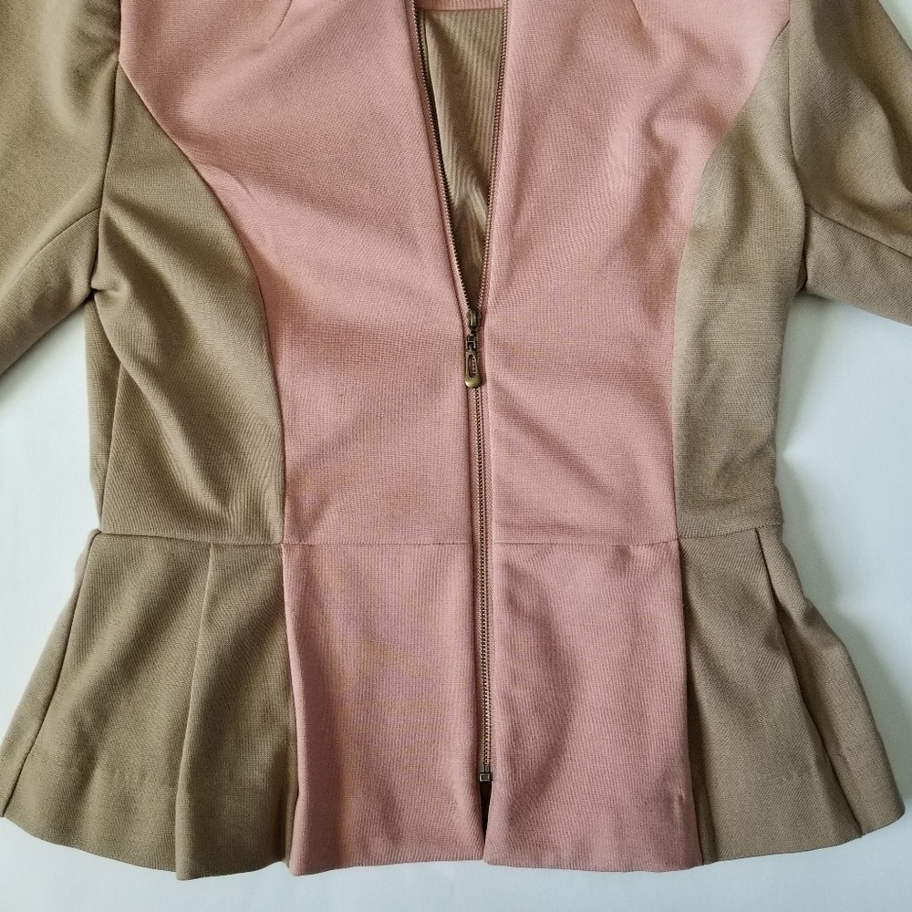 WD.NY Women's Zip Jacket Long Sleeve Pink & Tan, S - Picture 4 of 8